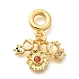 Латунные кубические цирконии мальчик, цветок и девочка европейские подвески, Подвески с большими отверстиями