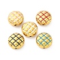 304 Вафельные шарики из нержавеющей стали с эмалевым покрытием, ионное покрытие (ip), реальный 18 k позолоченный, плоско-круглые