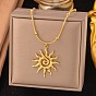 304 Женские ожерелья из нержавеющей стали с подвеской в виде солнца и змеиного шара