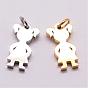 316 Surgical Stainless Steel Pendants, Girl Silhouette Pendants