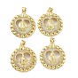 Латунные микропаве прозрачные подвески с фианитом, плоские круглые прелести