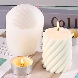 Twisted Column Shape DIY Silicone Candle Molds, for Scented Candle Making