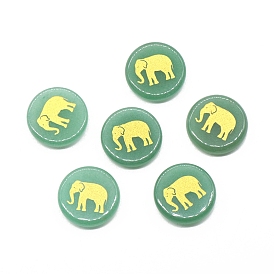 Украшения из натуральных драгоценных камней, энергетический камень рейки фэн-шуй украшение, плоские круглые с рисунком слона