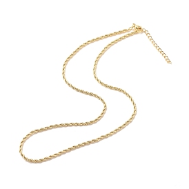 Brass Twist Rope Chains Necklace for Women, Cadmium Free & Lead Free