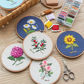 DIY Flower Material Kit Beginners Self-Embroidery Exquisite Embroidery Handmade Set Home Decoration Gifts