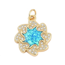 Латунные микро проложить кубического циркония подвески, , с синтетическим опалом и переходным кольцом, долговечный, стойки покрытие, без свинца и без кадмия