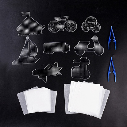 Kit de perles à repasser bricolage 5x5 mm, avec panneaux perforés en plastique abc, papier à repasser et pincettes à billes