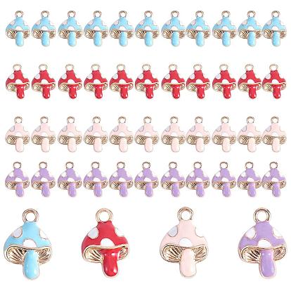 40 кусочки подвески в виде грибов, кулон из сплава, эмали, подвески в виде грибов, разноцветные для ювелирных изделий, ожерелий, серег, браслетов, ремесел