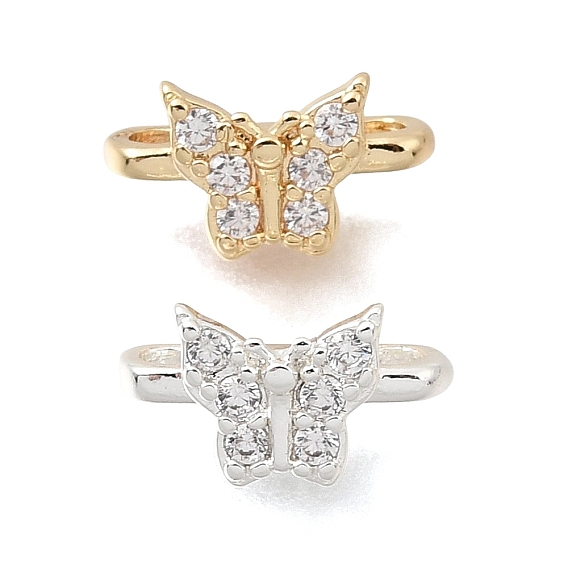 Латунные микропаве прозрачные кубические цирконии 2-петлевые разделительные планки в форме бабочки, долговечный, стойки покрытие