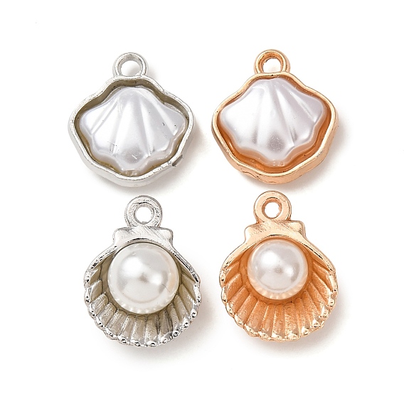 Подвески из искусственного жемчуга и сплава АБС, шарм в форме ракушки