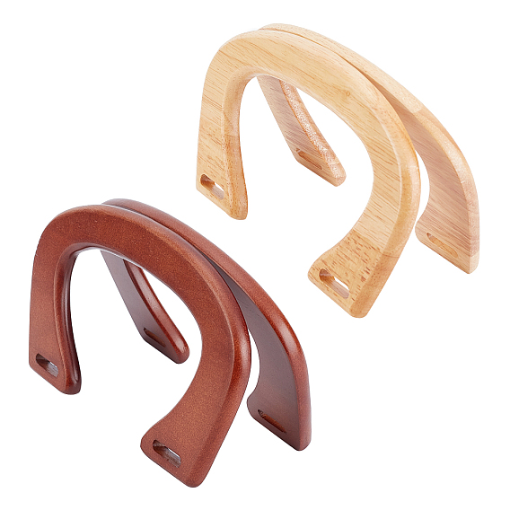 4 шт 2 цвета ручки для сумок из дуба, c-образный, аксессуары для замены сумок