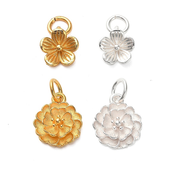 925 подвески-цветы из стерлингового серебра, с перемычками и 925 штампом