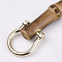 Bamboo Bag Handles, with Alloy Clasps, for Bag Straps Replacement Accessories