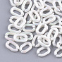 Acrylic Imitation Pearl Linking Rings, Quick Link Connectors, For Jewelry Chains Making, AB Color, Oval