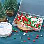 Christmas Theme DIY Bracelet Making Kit, Including Acrylic Round Beads, Santa Claus & Reindeer & Tree Alloy Enamel Pendants
