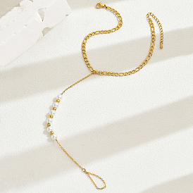 201 пляжные браслеты на пальцы ног из нержавеющей стали и круглого пластика с имитацией жемчуга, золотые