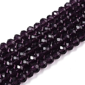 Chapelets de perles en verre, facette, rondelle