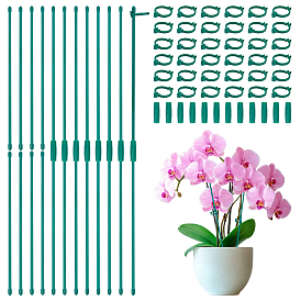 80Pcs Plastic Gardening Support Single Pole Buckle, with 40Pcs Plant Support Stakes and  20Pcs Gardening Support Single Pole Connecting Pipe