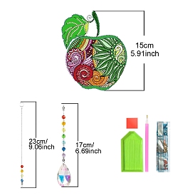 Яблоко поделки алмазов картина подвеска украшения наборы, включая стразы из смолы, ручка, поднос и клей глина