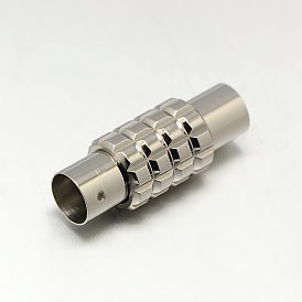 304 fermoirs magnétiques en acier inoxydable avec extrémités à coller, colonne, 24x9mm, Trou: 6mm