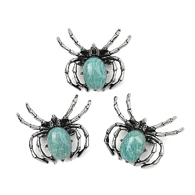 Броши-булавки из натурального амазонита из сплава, паук