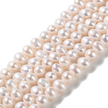 Natural Cultured Freshwater Pearl Beads Strands, Potato, Grade 3A++