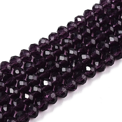 Chapelets de perles en verre, facette, rondelle