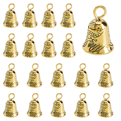 Alloy Bell Charms, with Dragon Totem