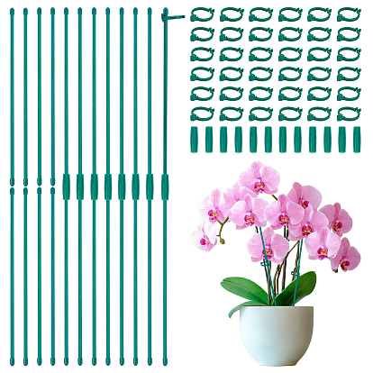 80Pcs Plastic Gardening Support Single Pole Buckle, with 40Pcs Plant Support Stakes and  20Pcs Gardening Support Single Pole Connecting Pipe