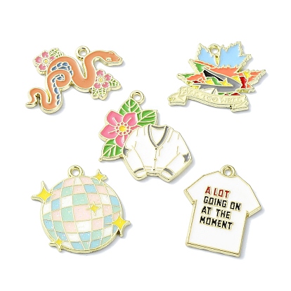 Подвески из эмали и сплава, золотые, змея/цветок/одежда/амулет земли