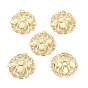 Brass Pendants, Long-Lasting Plated, Flat Round with Bees