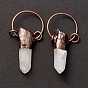 Natural Quartz Crystal Big Pendants, with Tin Findings, Lead & Nickel & Cadmium Free, Nuggets