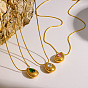304 Stainless Steel Pave Cubic Zirconia Pendant Necklaces, Teardrop, Real 18K Gold Plated