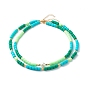 Polymer Clay Beaded Necklaces, with Pearl Pendant and Brass Spacer Beads
