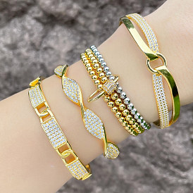 Fashion Bracelet with Minimalist Zircon Stone - European and American Style, Trendy, Cool.