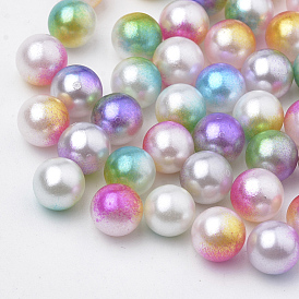 Cuentas de perlas de imitación de acrílico, rondo, sin agujero / sin perforar