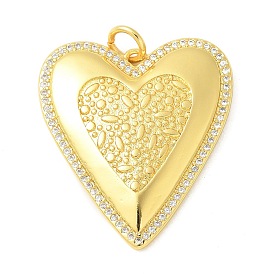 Латунные микро проложить кубического циркония подвески, без кадмия, без никеля и без свинца, сердце прелести, с целью перехода в кольце