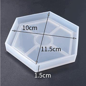 Moules en silicone pour tapis de tasse hexagonale diy, moules de dessous de verre, moules de résine