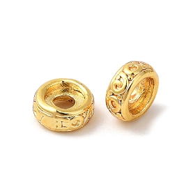 Rack Plating Brass Beads, Cadmium Free & Lead Free, Flat Round