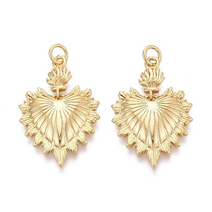 Текстурированные латунные подвески, чары священного сердца