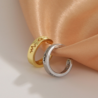 Латунь манжеты серьги, полые сердца