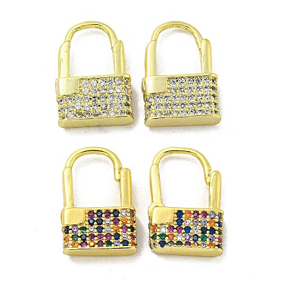 Messing micro pave zirkonia ohrreifen, goldenes Schloss