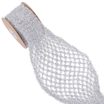 5 метров эластичной блестящей сетчатой ленты, лента из железной проволочной сетки, для украшения рождественской елки, изготовление лука, Подарочная упаковка