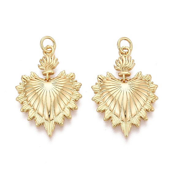 Текстурированные латунные подвески, чары священного сердца