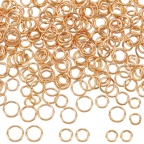 300шт. 3 стили латунные открытые соединительные кольца, долговечный, круглые кольца