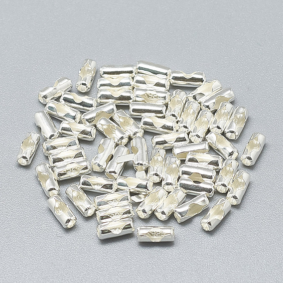 925 Коннекторы с шариковой цепью из серебра, с печатью 925