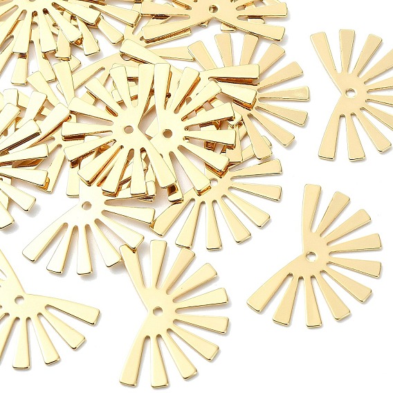 SHEGRACE Brass Pendants, Fan Charms, Cadmium Free & Lead Free & Nickel Free