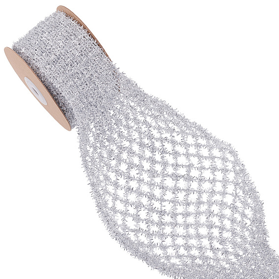 5 метров эластичной блестящей сетчатой ленты, лента из железной проволочной сетки, для украшения рождественской елки, изготовление лука, Подарочная упаковка