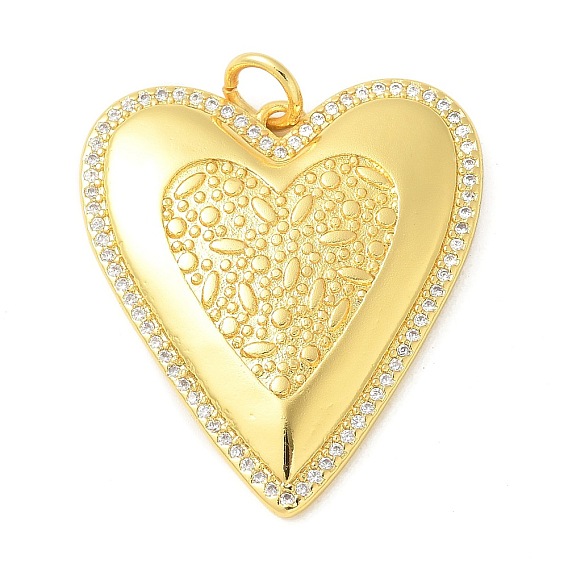 Латунные микро проложить кубического циркония подвески, без кадмия, без никеля и без свинца, сердце прелести, с целью перехода в кольце