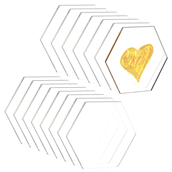 Acrylic Place Cards, Blank Hexagon Table Seating Cards, for Dinner Parties, Guest Name, Food Signs, Banquet Events